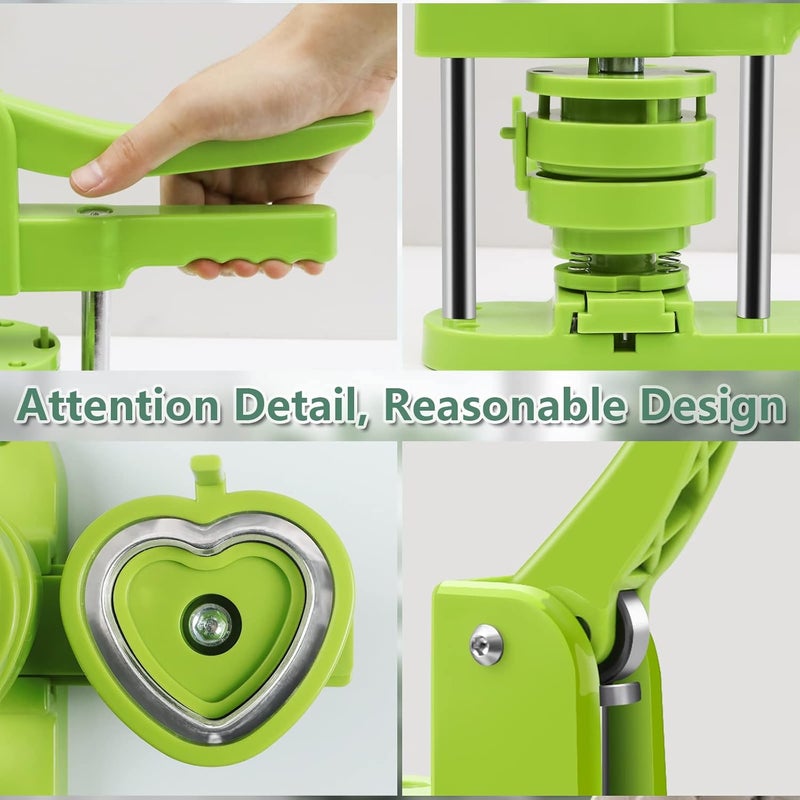 Happizza Heart-Shaped Button Maker Machine, Detachable Heart DIY Pin Button Maker Press Machine Kit, Badge Button Press Machine Pin Maker Machine with Free 100pcs Button Parts - Image 4